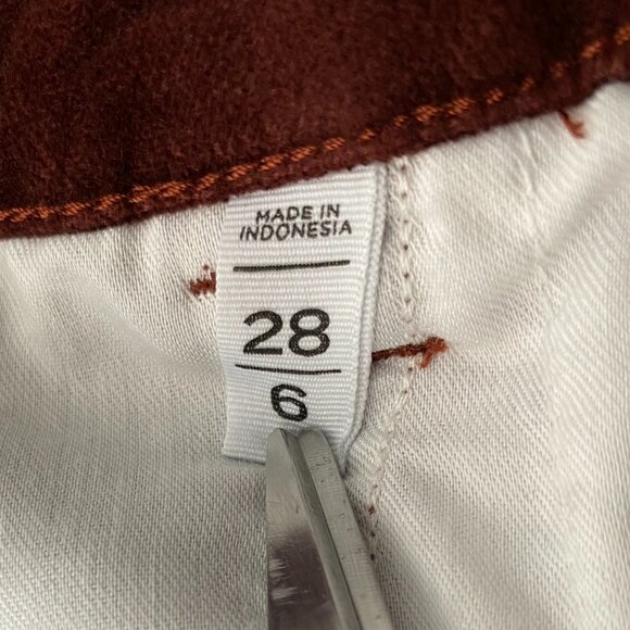LOFT Made & Loved Velvet Like Jeans Women's 28 Mid Rise Rust Red Casual Pants - Picture 6 of 14